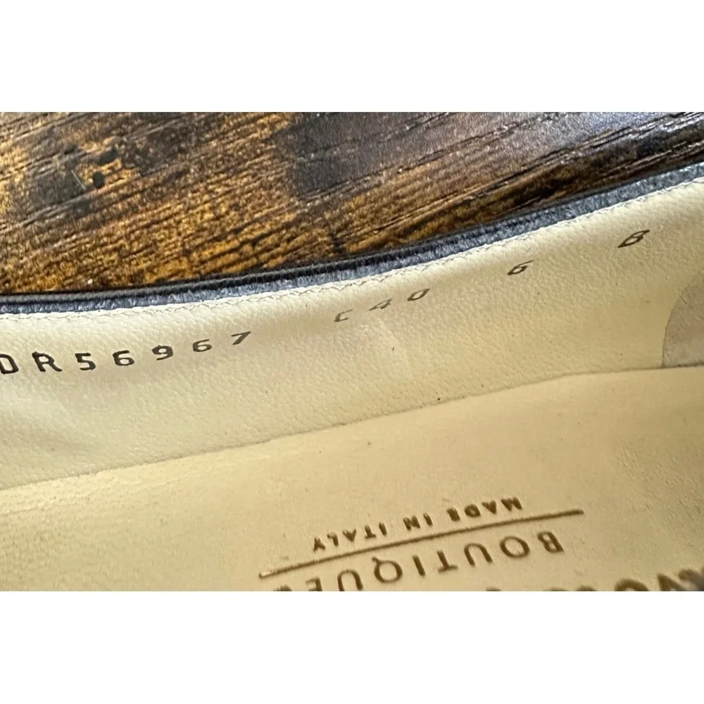 Salvatore Ferragamo Boutique Black Leather Square Toe Block Heel Pumps 6 B Italy - Picture 12 of 16